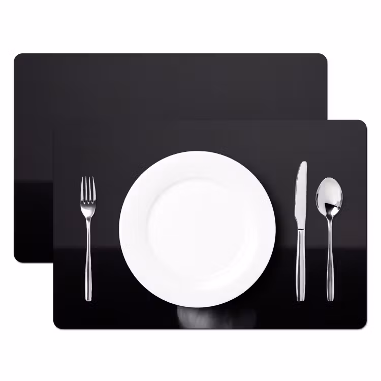 Placemat - 6 stuks - Knoflook - Zwart - Wit — 2