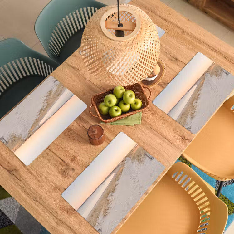 Placemat - 6 stuks - Kustlijn - Horizon - Hek — 6
