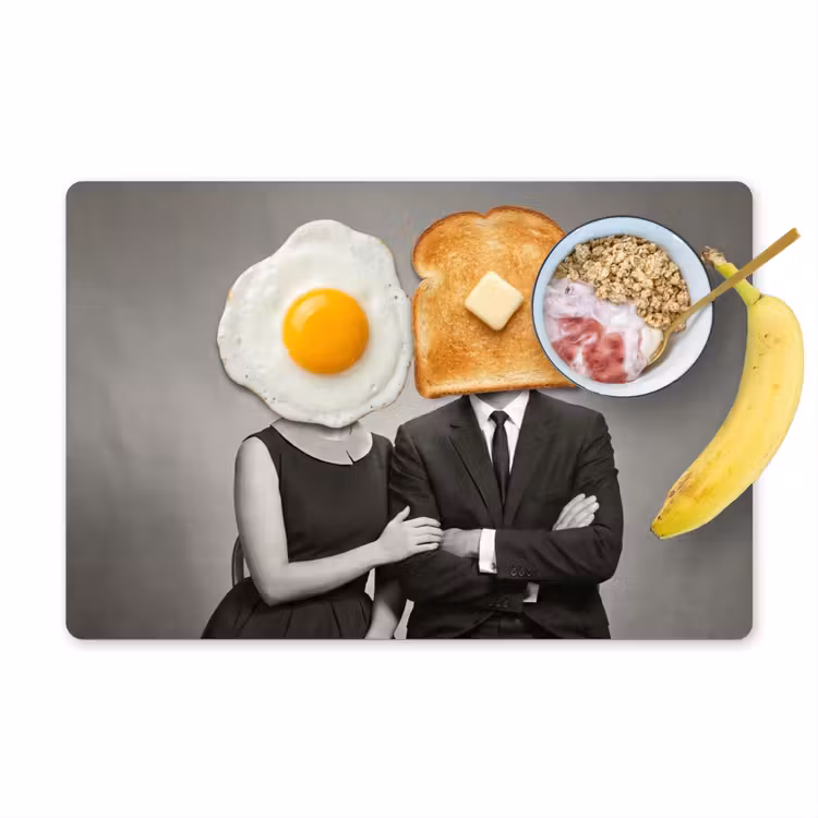 Placemat - 6 stuks - Ontbijt - Koppel - Ei - Brood — 1