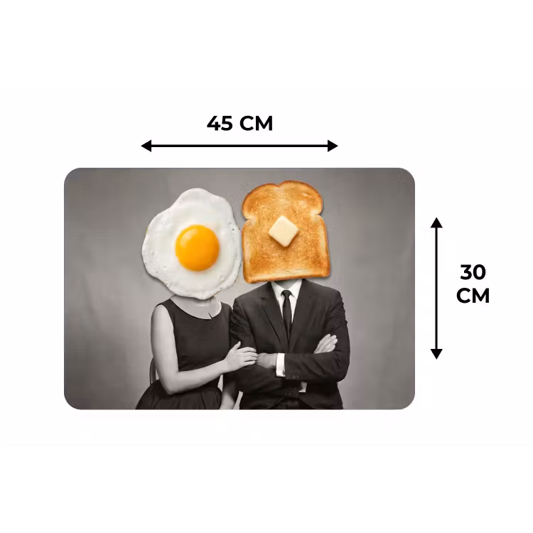 Placemat - 6 stuks - Ontbijt - Koppel - Ei - Brood — 3
