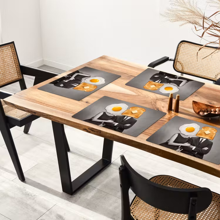 Placemat - 6 stuks - Ontbijt - Koppel - Ei - Brood — 5