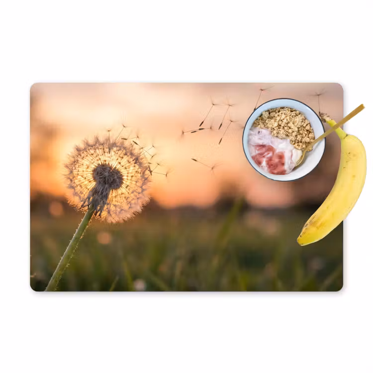 Placemat - 6 stuks - Paardenbloem - Zonsondergang - Veld — 1