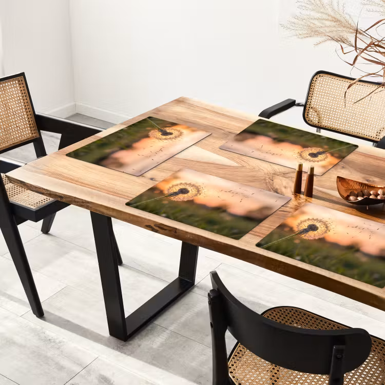 Placemat - 6 stuks - Paardenbloem - Zonsondergang - Veld — 5