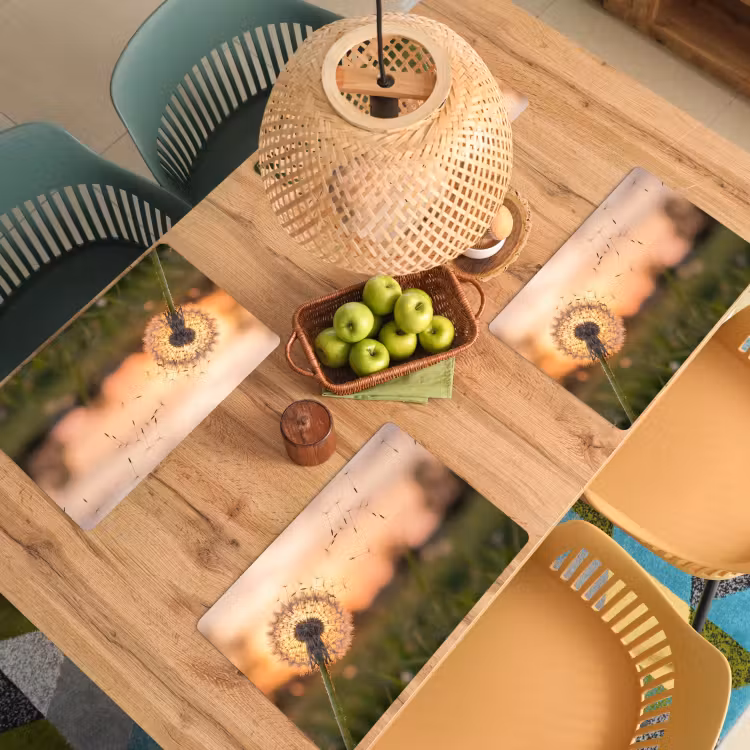 Placemat - 6 stuks - Paardenbloem - Zonsondergang - Veld — 6