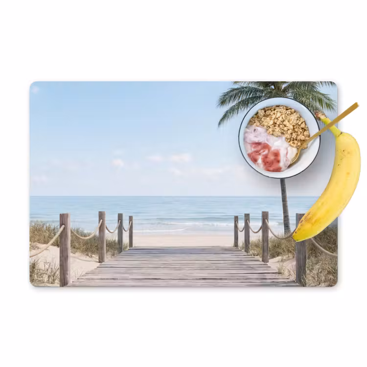 Placemat - 6 stuks - Palmbomen - Pad - Horizon — 1
