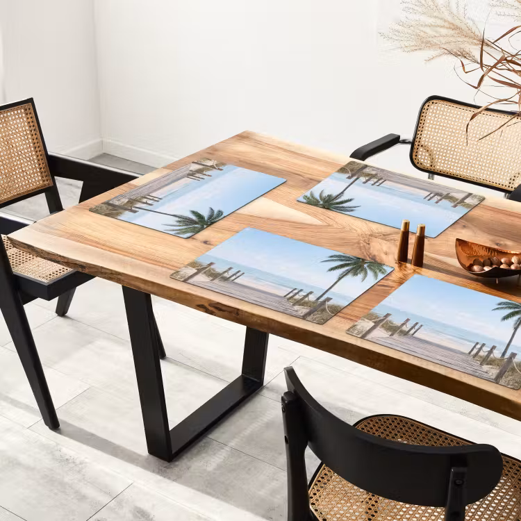 Placemat - 6 stuks - Palmbomen - Pad - Horizon — 5