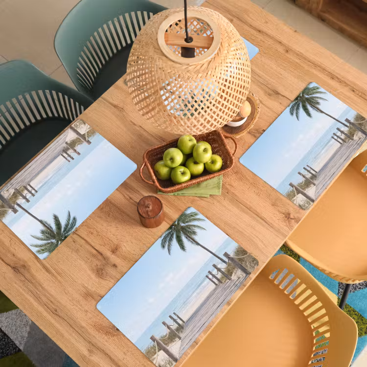 Placemat - 6 stuks - Palmbomen - Pad - Horizon — 6
