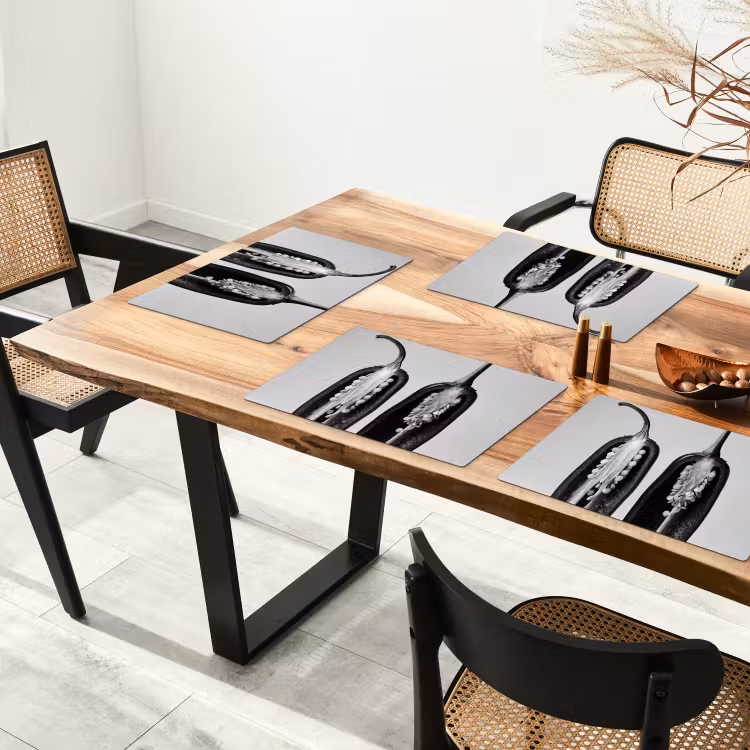 Placemat - 6 stuks - Pepers - Zwart - Wit - Zaadlijsten — 5