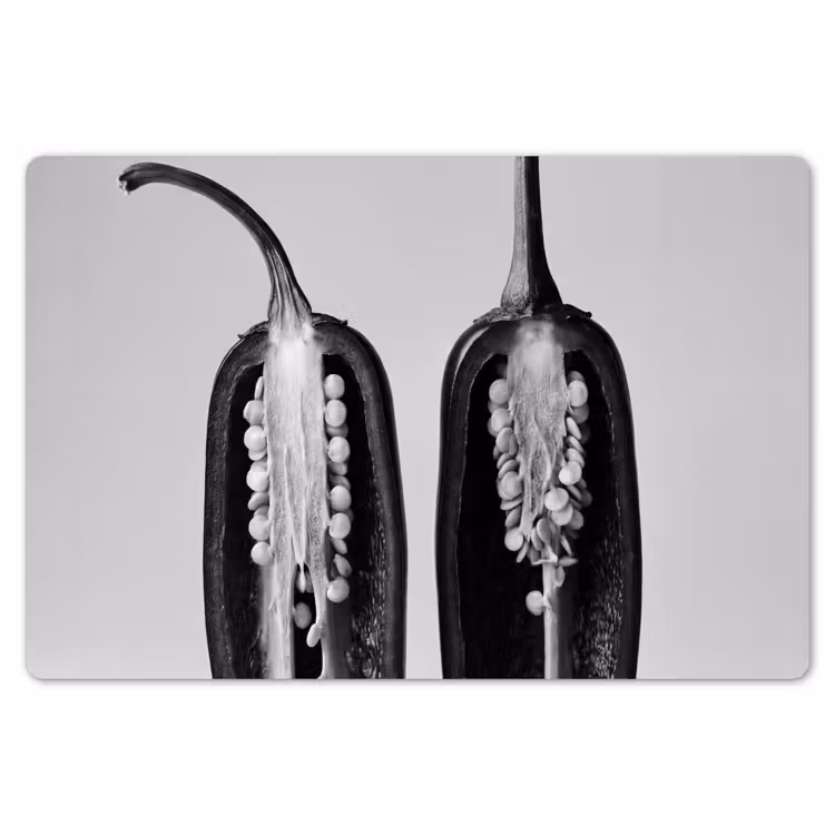 Placemat - 6 stuks - Pepers - Zwart - Wit - Zaadlijsten — 7