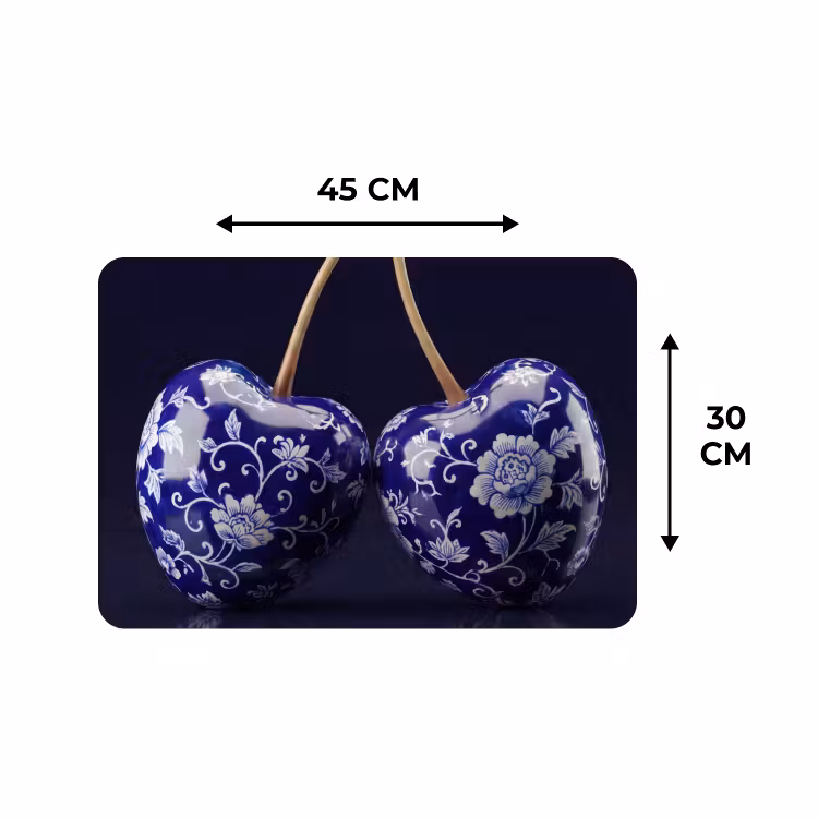 Placemat - 6 stuks - Porselein- Kersen - Delfts - Blauw — 3
