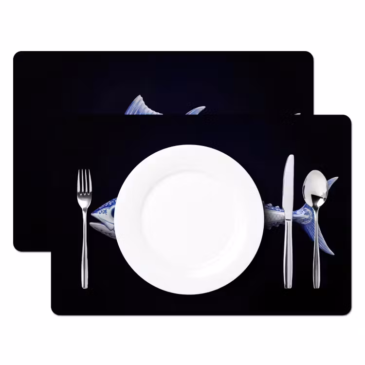 Placemat - 6 stuks - Porselein - Tonijn - Delfts - Blauw — 2