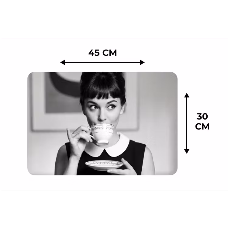 Placemat - 6 stuks - Portret - Thee - Vrouw — 3