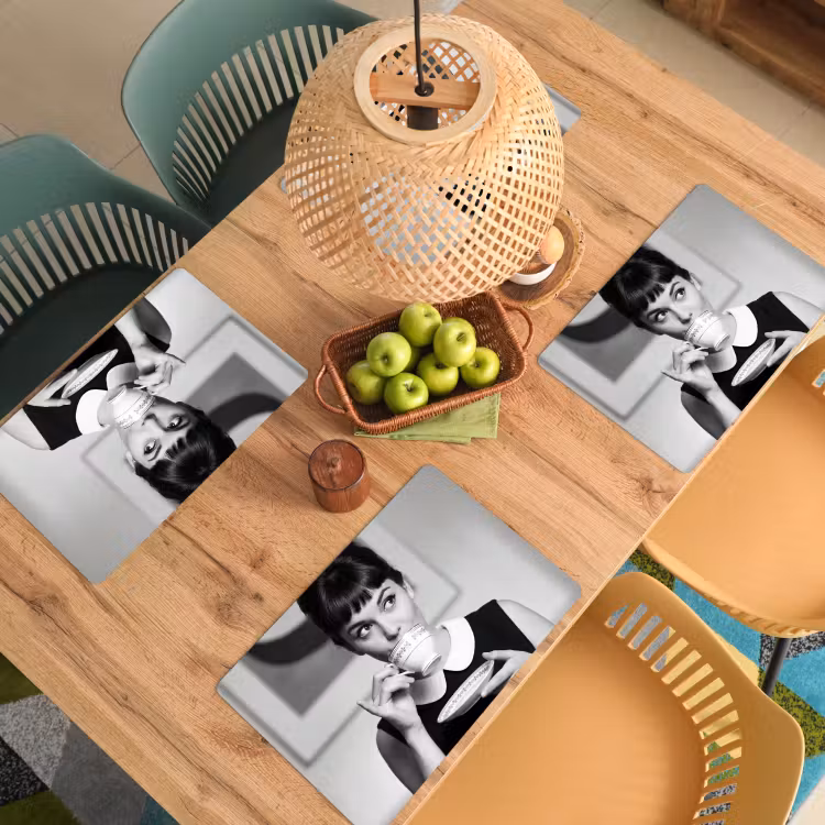Placemat - 6 stuks - Portret - Thee - Vrouw — 6