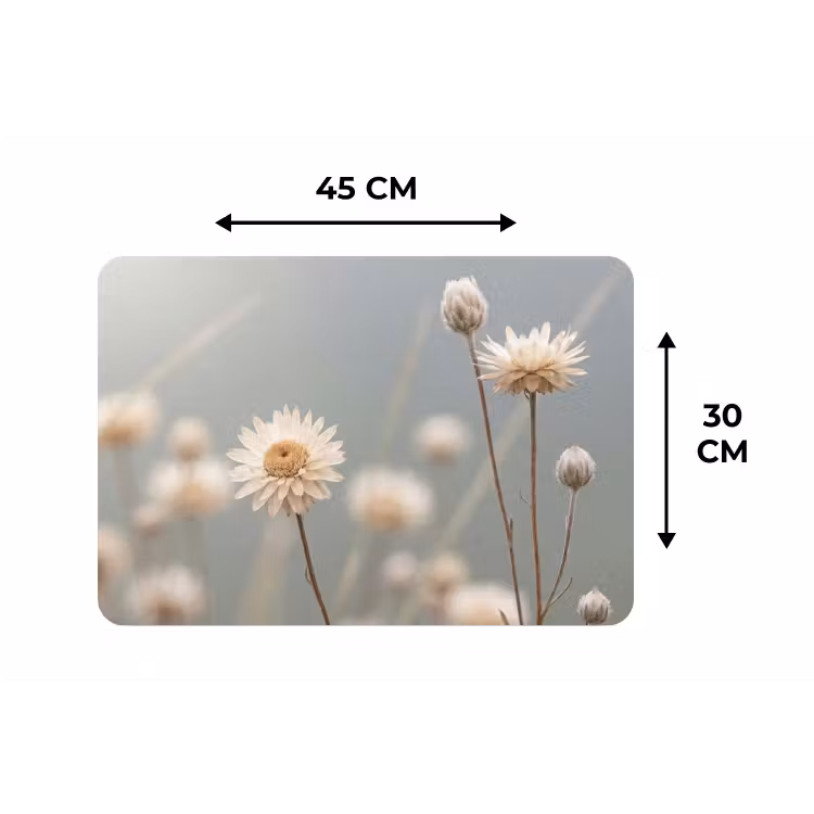 Placemat - 6 stuks - Strobloemen - Wit - Daglicht — 3