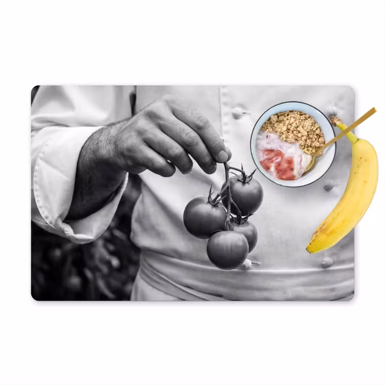 Placemat - 6 stuks - Tomaten - Chef - Zwart - Wit — 1
