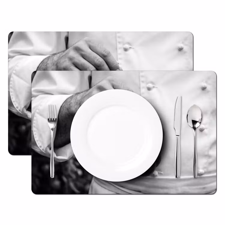 Placemat - 6 stuks - Tomaten - Chef - Zwart - Wit — 2