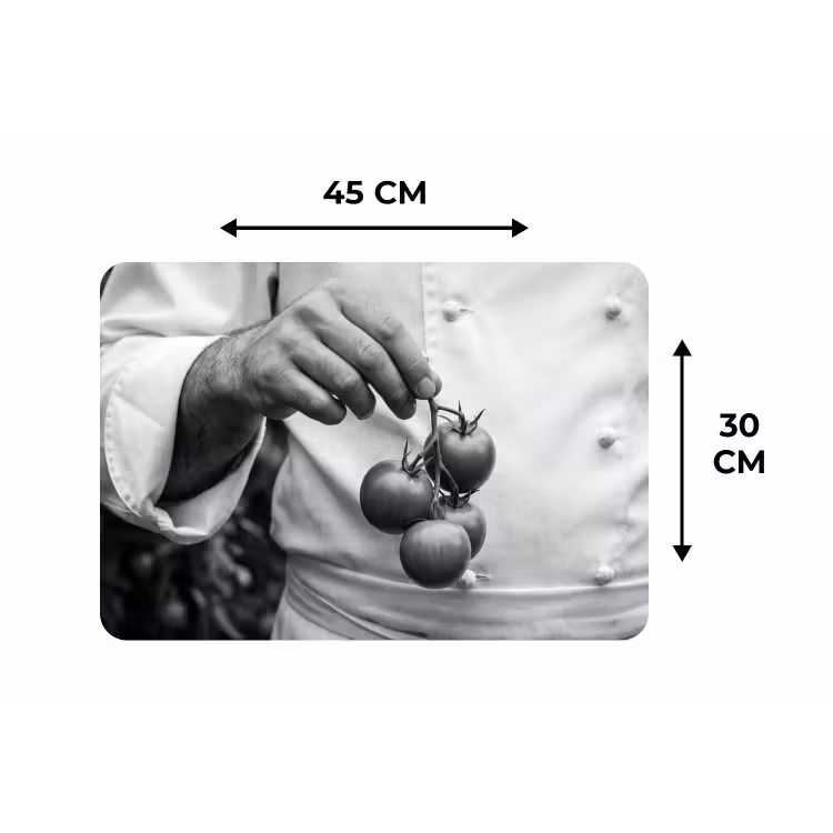 Placemat - 6 stuks - Tomaten - Chef - Zwart - Wit — 3