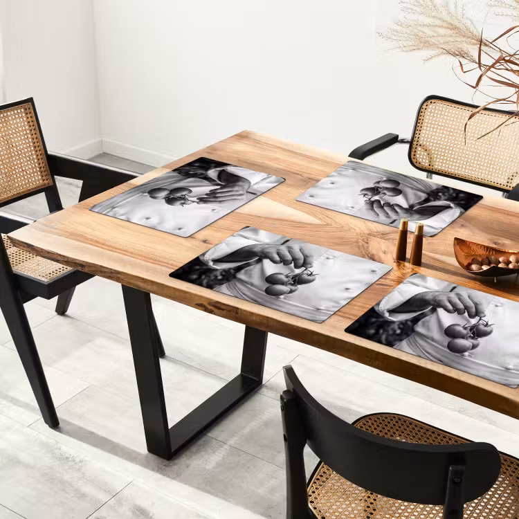 Placemat - 6 stuks - Tomaten - Chef - Zwart - Wit — 5