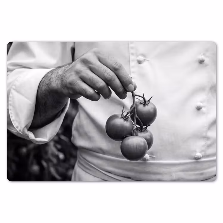 Placemat - 6 stuks - Tomaten - Chef - Zwart - Wit — 7