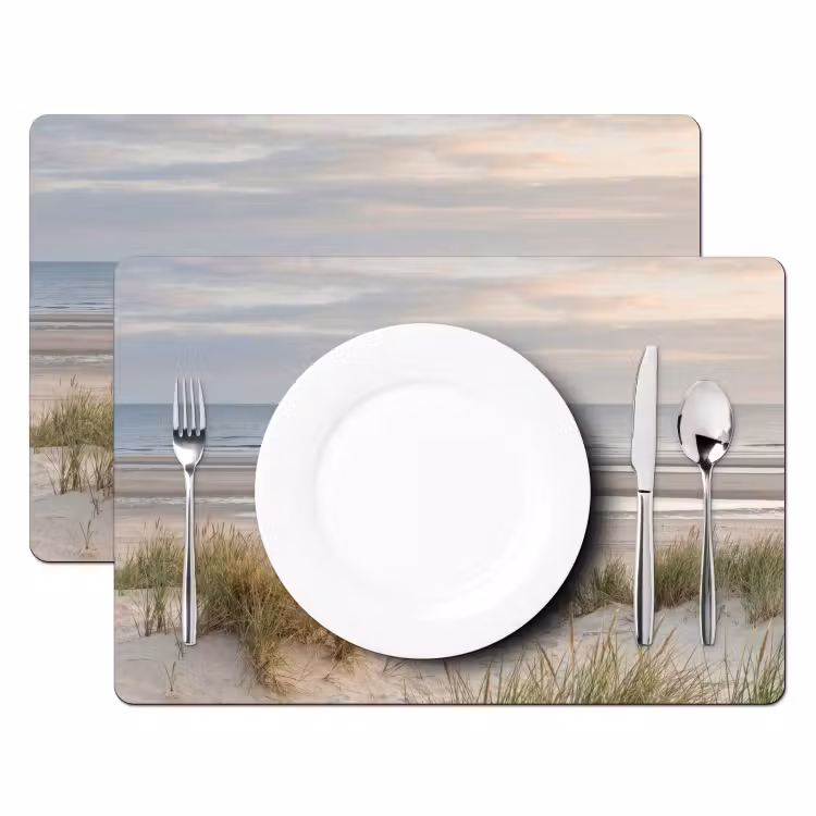 Placemat - 6 stuks - Zandstrand - Bewolkt - Duinen — 2