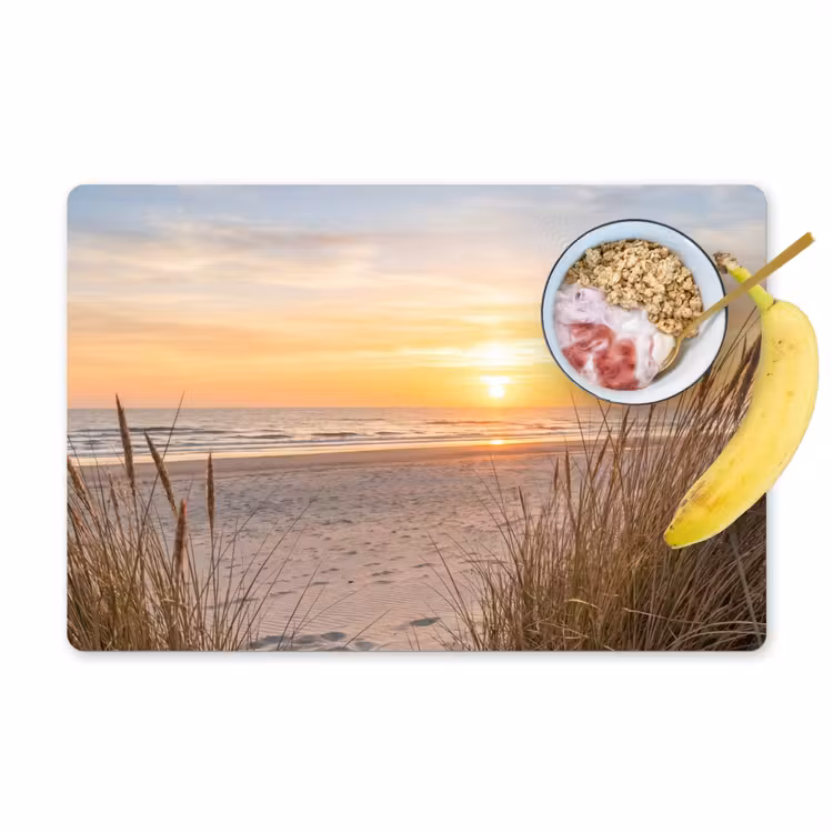 Placemat - 6 stuks - Zonsondergang - Duinen - Zee — 1
