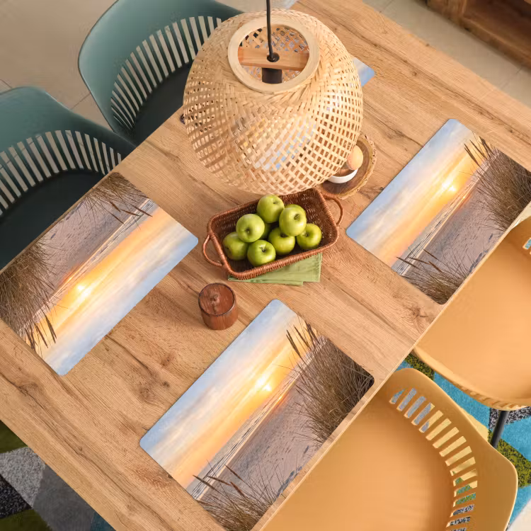 Placemat - 6 stuks - Zonsondergang - Duinen - Zee — 6