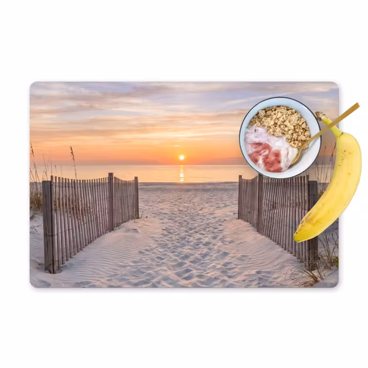 Placemat - 6 stuks - Zonsondergang - Strand - Zand — 1