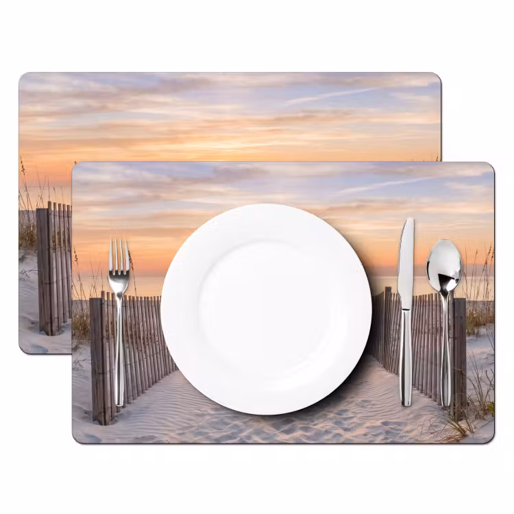 Placemat - 6 stuks - Zonsondergang - Strand - Zand — 2
