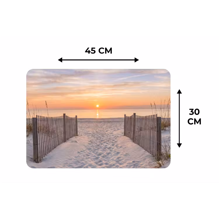 Placemat - 6 stuks - Zonsondergang - Strand - Zand — 3