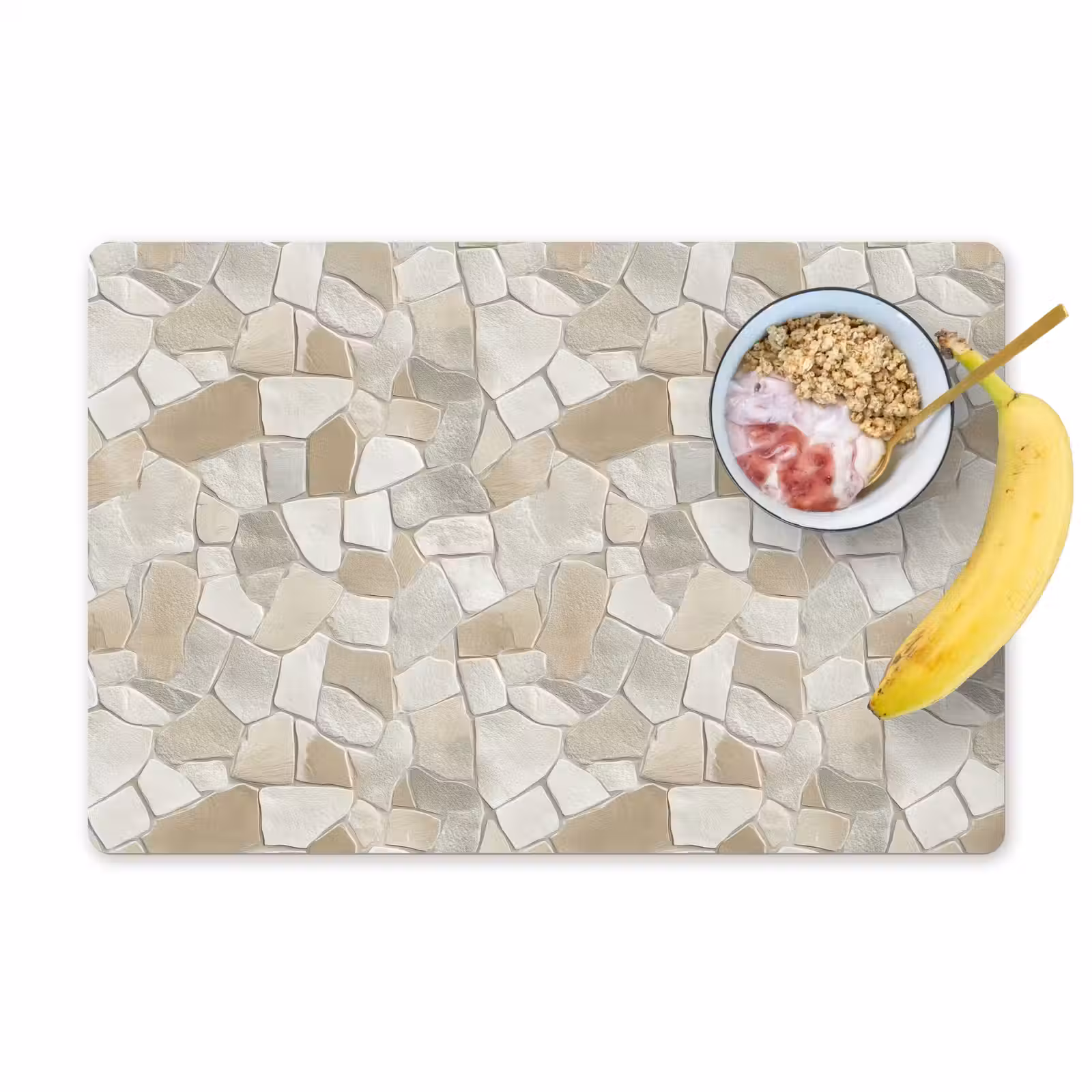 Placemat - 6 stuks - Mozaïek - Stenen - Beige — 1