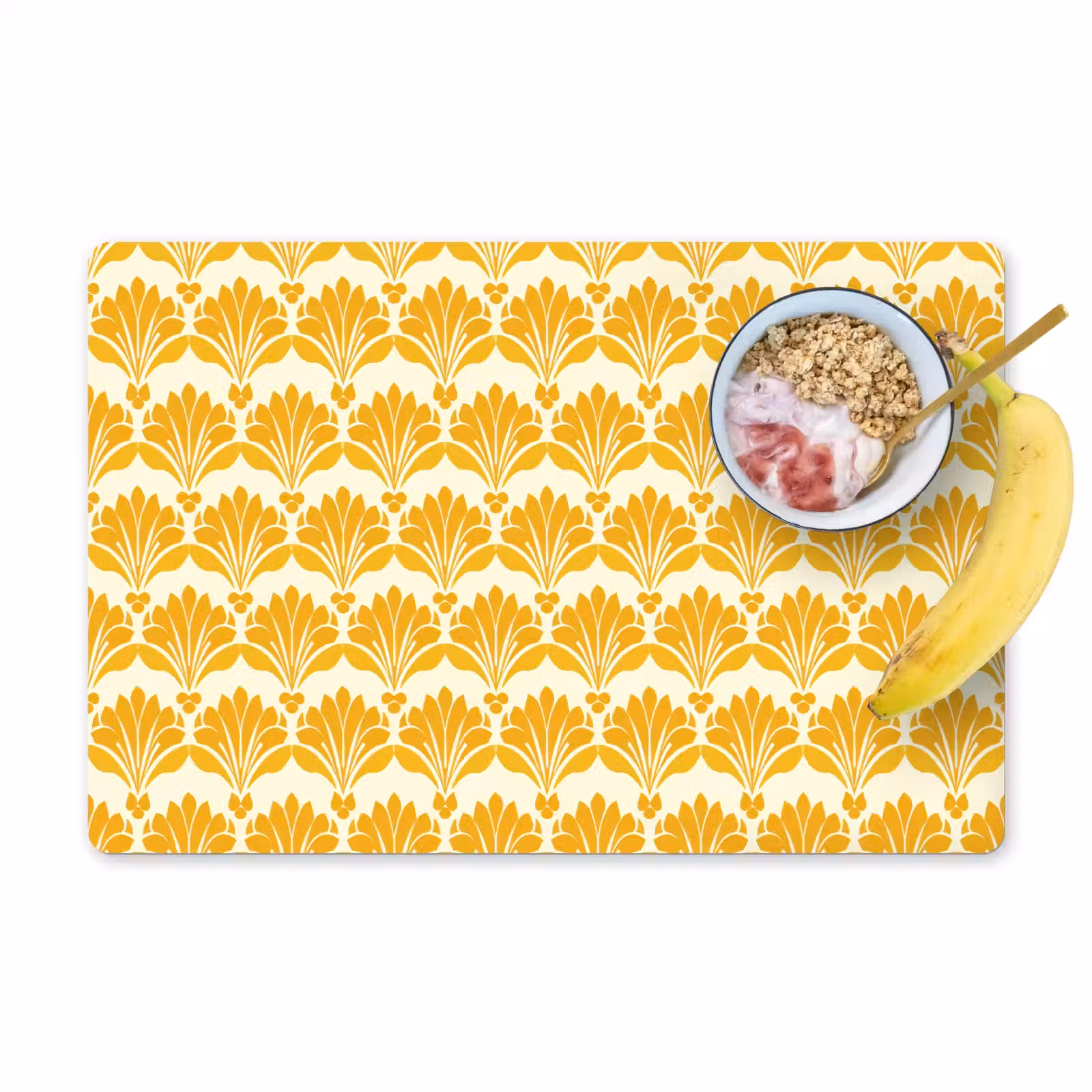 Placemat - 6 stuks - Patroon - Motief - Geel — 1
