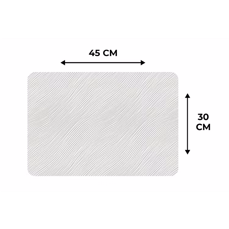 Placemat - 6 stuks - Golven - Ribbels - Wit — 3