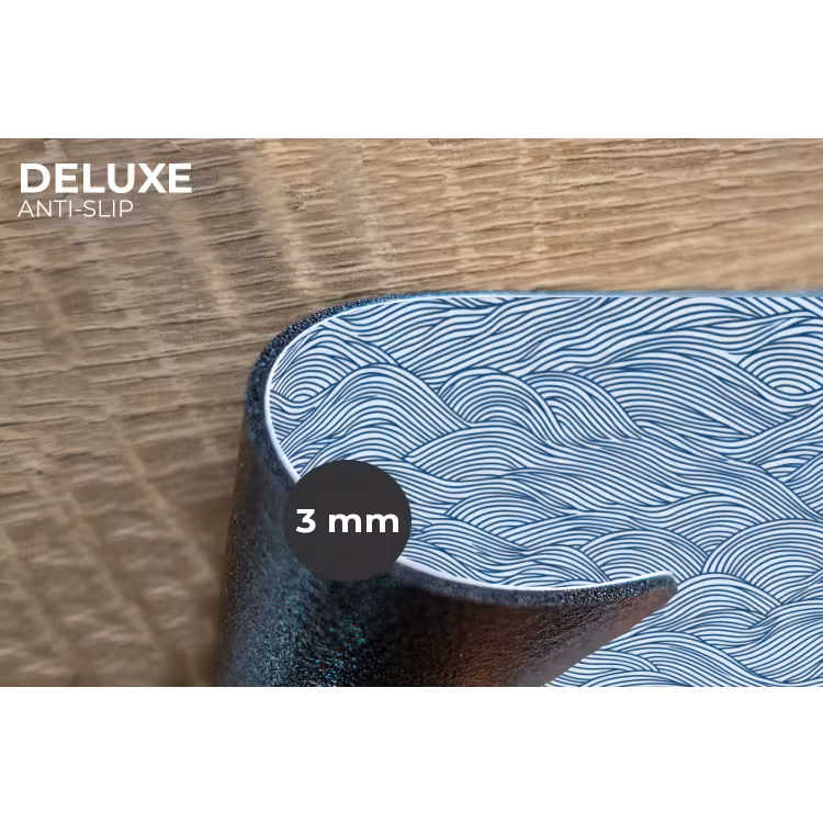 Placemat - 6 stuks - Golven - Ritmisch - Blauw — 4