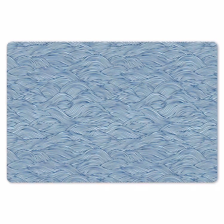 Placemat - 6 stuks - Golven - Ritmisch - Blauw — 7