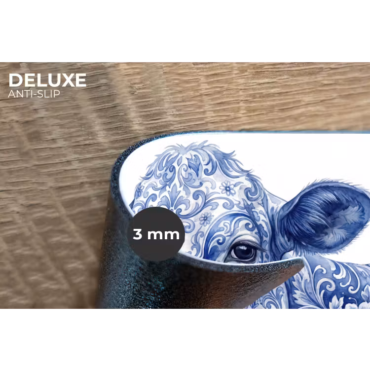 Placemat - 6 stuks - Illustratie - Koe - Blauw — 4
