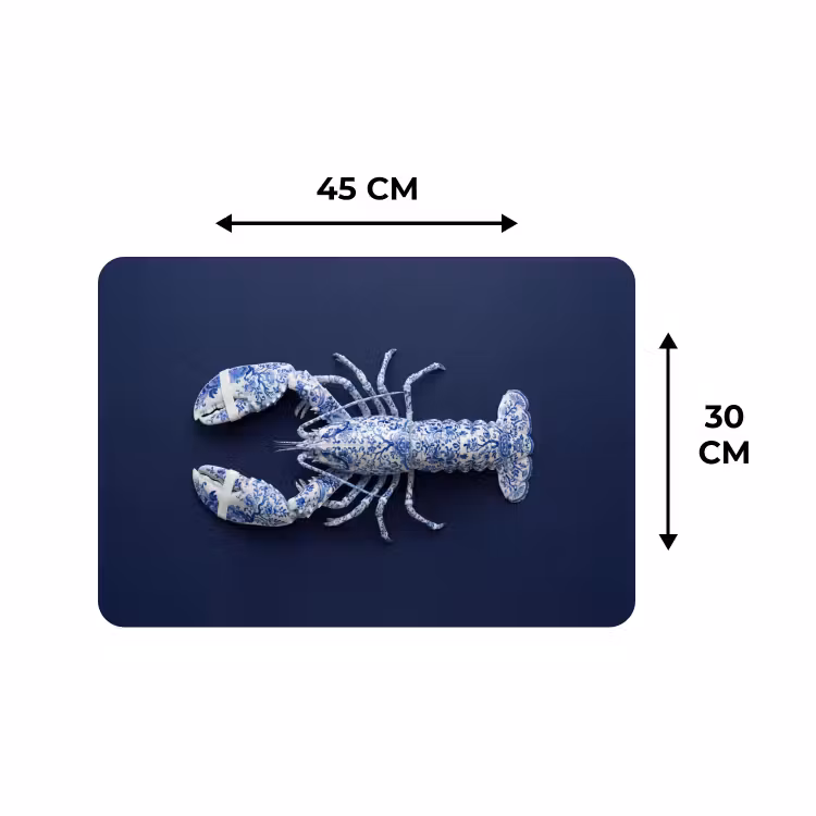 Placemat - 6 stuks - Kreeft - Porselein - Delfts - Blauw — 3