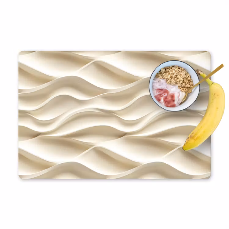 Placemat - 6 stuks - Lijnen - Golvend - Crème — 1