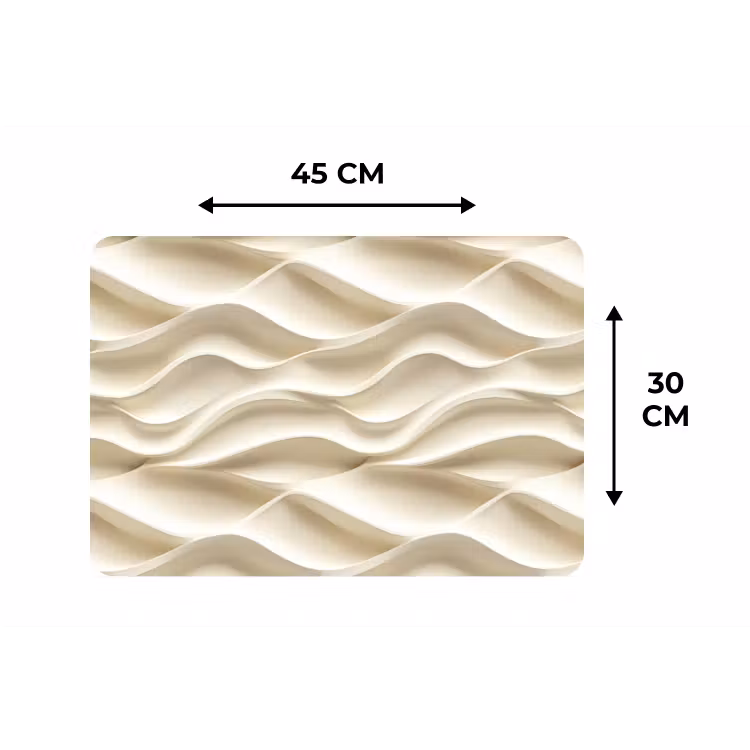 Placemat - 6 stuks - Lijnen - Golvend - Crème — 3