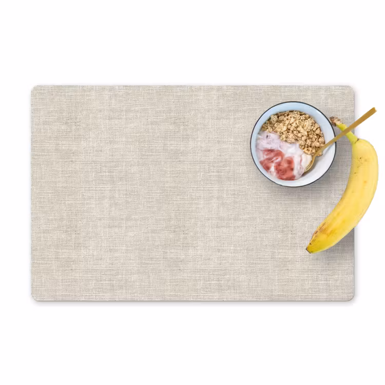 Placemat - 6 stuks - Linnen - Textuur - Beige — 1