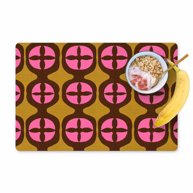 Placemat - 6 stuks - Modern - Patroon - Roze — 1