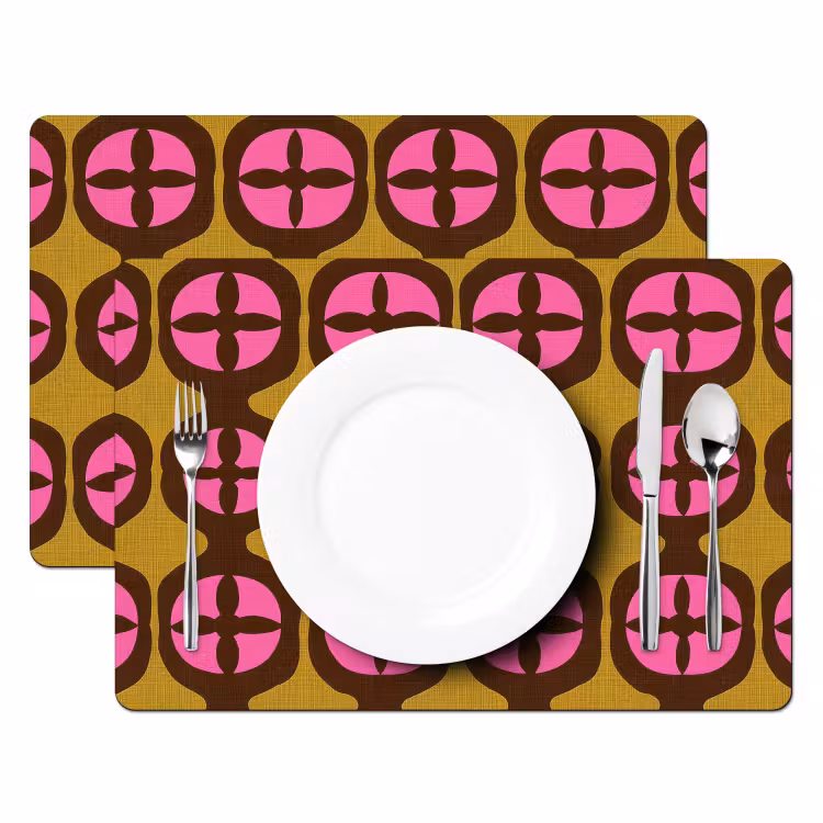 Placemat - 6 stuks - Modern - Patroon - Roze — 2