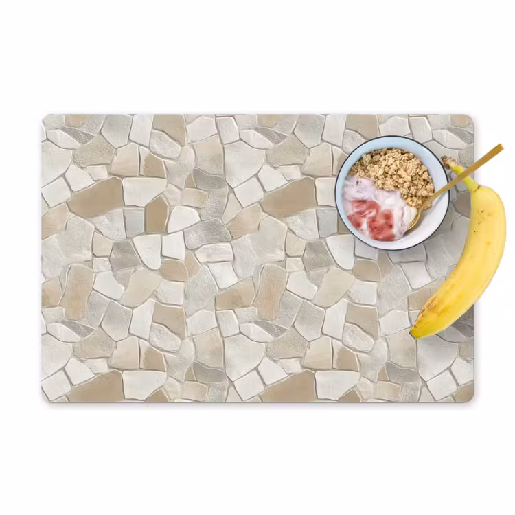 Placemat - 6 stuks - Mozaïek - Stenen - Beige — 1