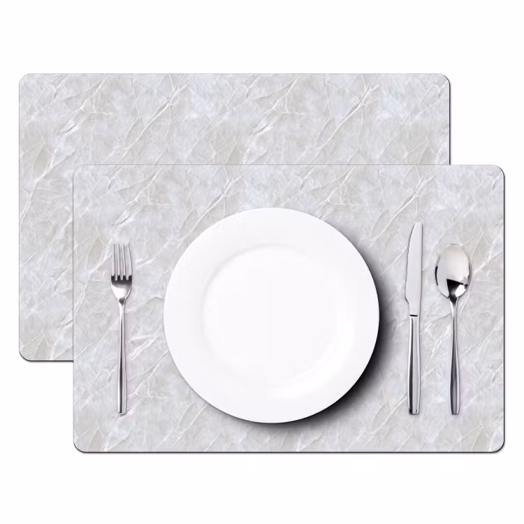 Placemat - 6 stuks - Oppervlakte - Textuur - Grijs — 2