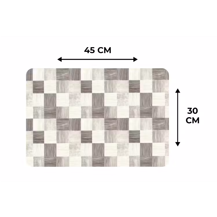 Placemat - 6 stuks - Patroon - Dambord - Houtnerf — 3