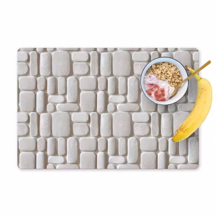 Placemat - 6 stuks - Reliëf - Structuur - Wit — 1