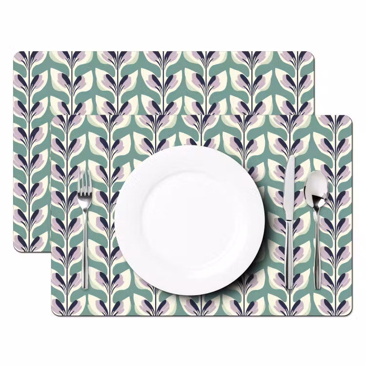 Placemat - 6 stuks - Retro - Modern - Groen — 2