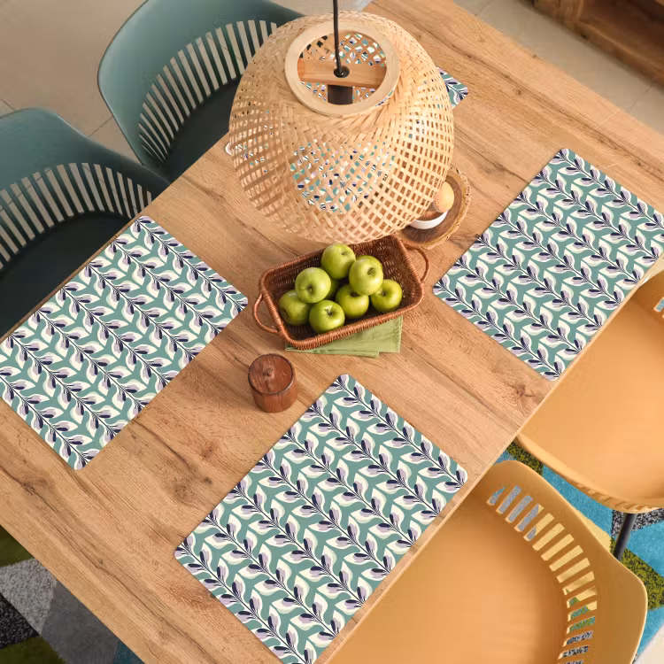 Placemat - 6 stuks - Retro - Modern - Groen — 6