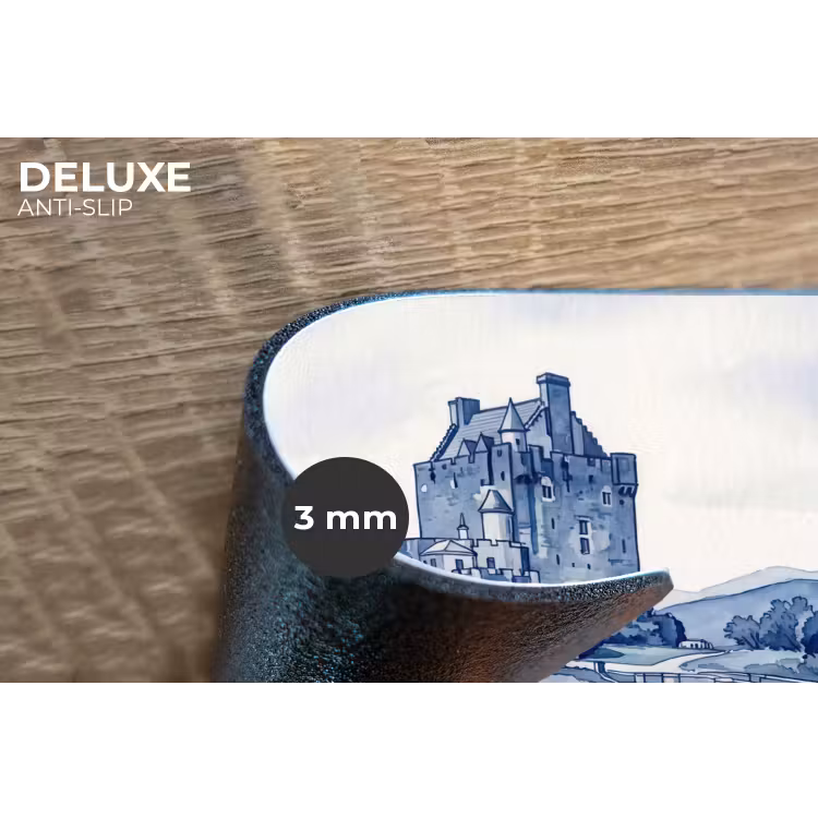 Placemat - 6 stuks - Schots - Kasteel - Blauw - Aquarel — 4