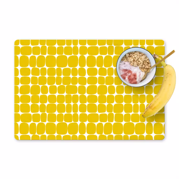 Placemat - 6 stuks - Stippen - Modern - Geel — 1