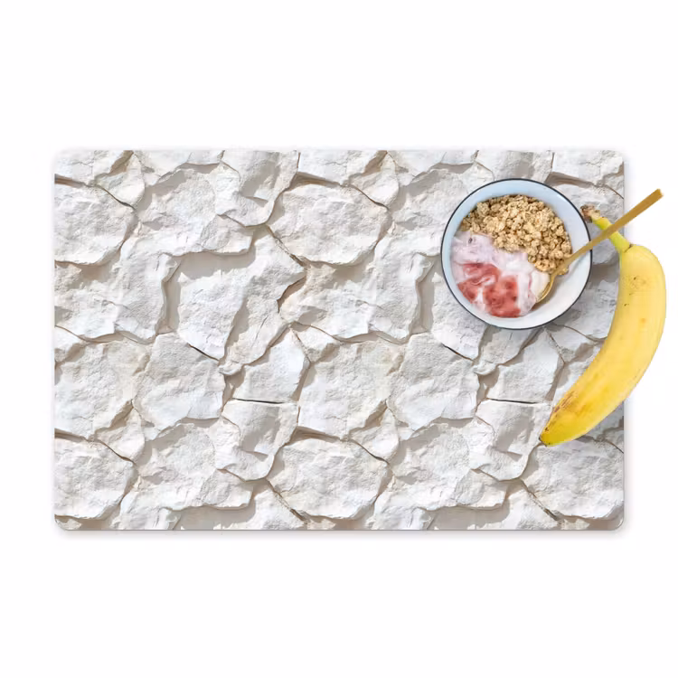 Placemat - 6 stuks - Structuur - Rots - Wit — 1